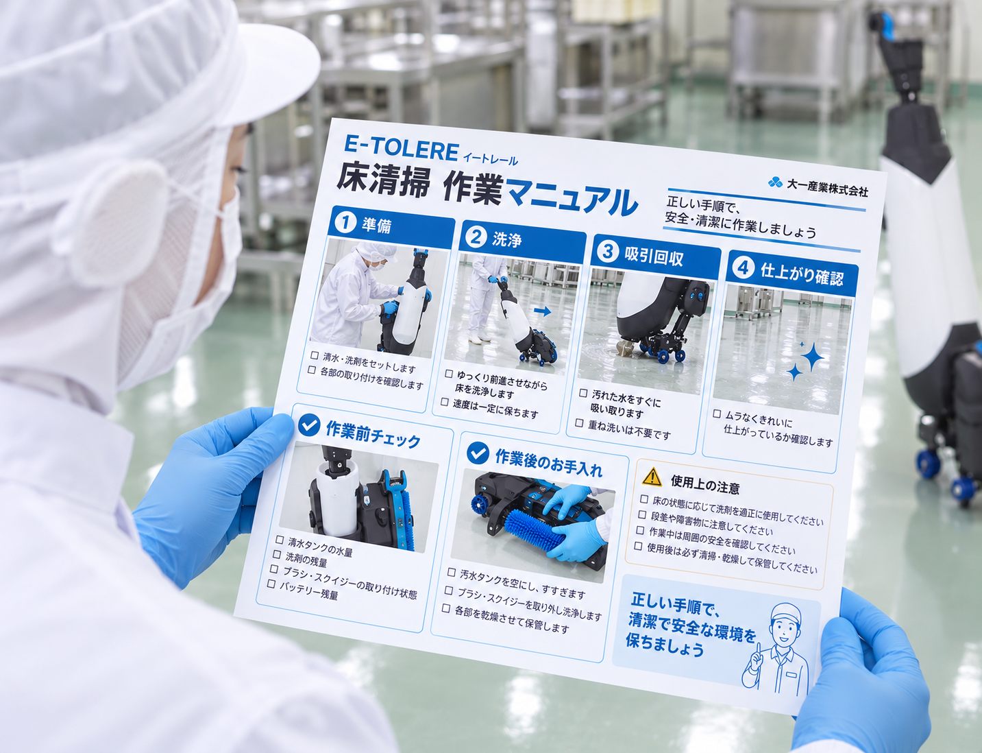 視覚的にまとめた清掃マニュアル